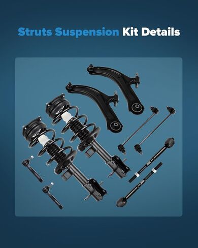 Struts Suspension kits for Nissan Sentra 2007-2012 Struts shocks kit 10pcs Front complete strut Stabilizer Bar Link Control Arm and Ball Joint Assembly Tie Rod End in Saudi Arabia