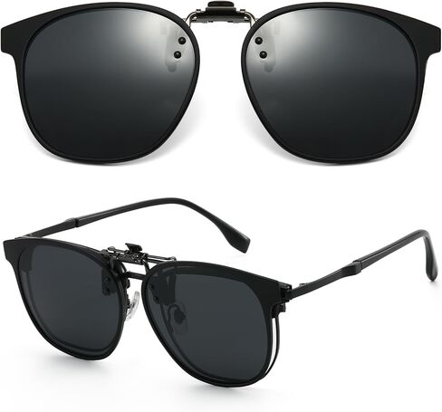 Clip-On Sunglasses for Men Women - Anti Glare Polarised Lenses, 100% UV Protection Universal Fit for Most Glasses in Saudi Arabia