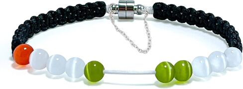 Magnetic Clasp Golf Stroke Counter Bracelet | Handmade Jewelry Durable Military Paracord | Scorekeeper Accessory for Golfers | 10 Color-Coded and 6mm Cat Eye Beads | Unique Holiday Gift for Men Women in Kuwait