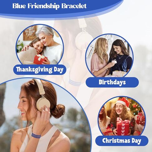 4 Pack Blue Friendship Bracelets Bulk, Blue Friendship Bracelets Men and Women, String Bracelets for Women in Kuwait