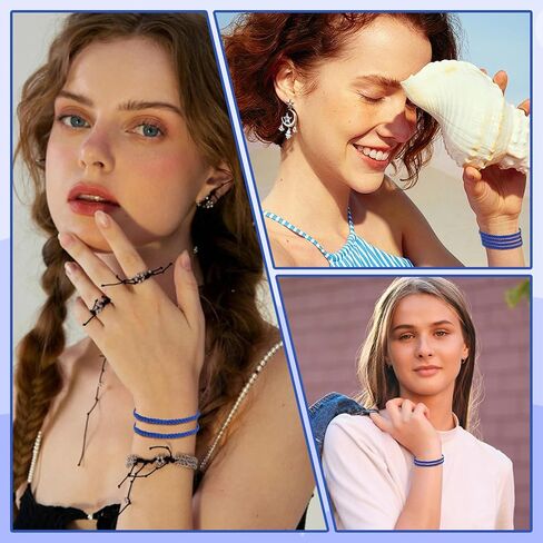 4 Pack Blue Friendship Bracelets Bulk, Blue Friendship Bracelets Men and Women, String Bracelets for Women in Kuwait