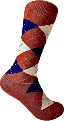 Solid Burnt orange Mens Mid-Calf dress socks in Saudi Arabia
