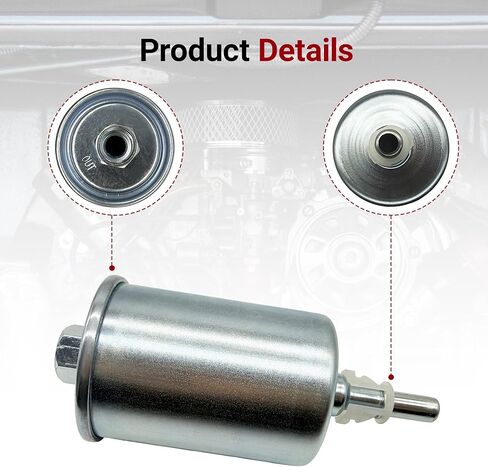 Fuel Filter GF578 Compatible with Chevy Chevrolet Cavalier Monte Carlo Replacement for Oldsmobile Buick GM Truck Passenger Car Gasoline Engines, Replaces PF-2100 in Kuwait