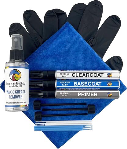American Touch Up Paint Exact Match Compatible with Volvo Caspian Blue Metallic 498 - Paint Pen Brush, Primer/Basecoat/Clearcoat Kit in Saudi Arabia