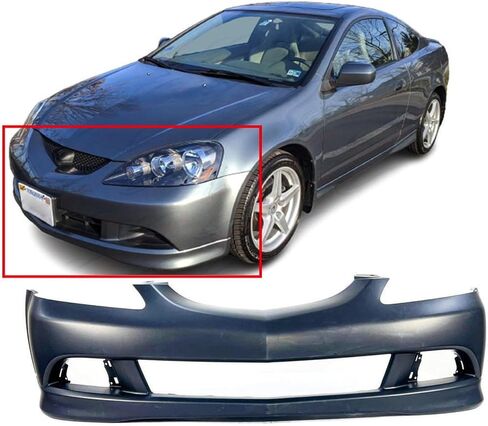 FitParts Compatible With Front Bumper Cover 2005-2006 Acura RSX Base Type-S Coupe 05-06. New, Primed and Ready for Paint. With Fog Light Holes. AC1000154 04711S6MA91ZZ in Saudi Arabia