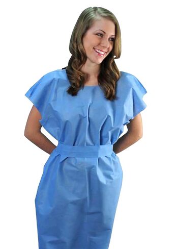 Disposable Medical Exam Gowns - 50 pcs - 46"x58" - Sz: XL - Blue in Saudi Arabia