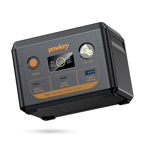 Portable Power Station 350W, Powkey 260Wh/70,000mAh Backup Lithium Battery, 110V Pure Sine Wave Power Bank with 2 AC Outlets, Portable Generator for Outdoors Camping Travel Hunting Emergency in Kuwait