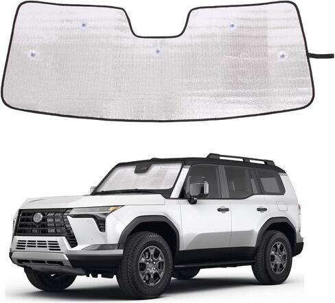 Windshield Sunshade for Lexus GX550 2024-2026 Accessories Front Window Sun Shade Foldable Reflective Sun Visor Custom Sunscreen UV Blocker Privacy Protector HeatShield Keep Your Car Cooler (Silver) in Saudi Arabia