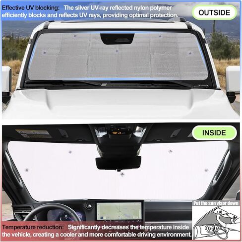 Windshield Sunshade for Lexus GX550 2024-2026 Accessories Front Window Sun Shade Foldable Reflective Sun Visor Custom Sunscreen UV Blocker Privacy Protector HeatShield Keep Your Car Cooler (Silver) in Saudi Arabia