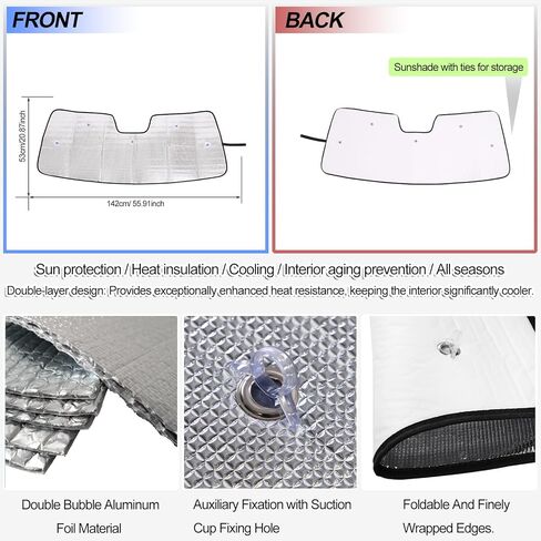 Windshield Sunshade for Lexus GX550 2024-2026 Accessories Front Window Sun Shade Foldable Reflective Sun Visor Custom Sunscreen UV Blocker Privacy Protector HeatShield Keep Your Car Cooler (Silver) in Saudi Arabia