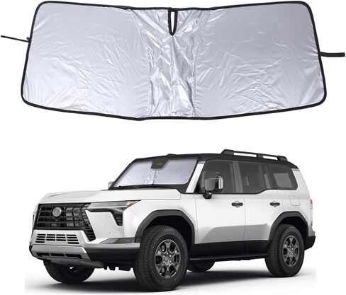 Windshield Sunshade for Lexus GX550 2024-2026 Accessories Front Window Sun Shade Foldable Reflective Sun Visor Custom Sunscreen UV Blocker Privacy Protector HeatShield Keep Your Car Cooler (Silver) in Saudi Arabia