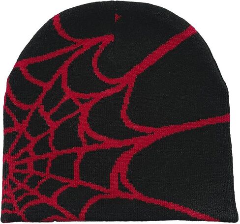 Y2k Beanie Gothic Spider Beanie Hats for Men Women Winter Warm Knit Pattern Cap Slouchy Halloween Hat in Saudi Arabia