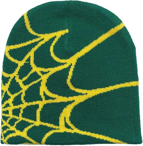Y2k Beanie Gothic Spider Beanie Hats for Men Women Winter Warm Knit Pattern Cap Slouchy Halloween Hat in Saudi Arabia