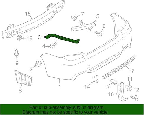 سوبارو 2011-2014 WRX STi سيدان المصد الخلفي الأيسر دعامة علوية - 57717FG160 - OEM أصلي in Kuwait