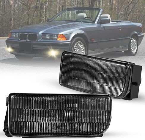 Fog Lights Lamps for 1992 1993 1994 1995 1996 1997 1998 1999 BMW (M3 E36) 318i 318is 318ti 320i 323i 323is 325i 325is 328i 328is 3 Series Original Design, 1 Pair, w/H1 Bulbs (clear lens) in Kuwait