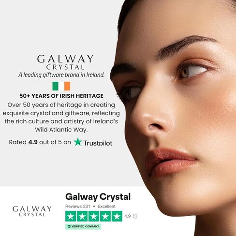 Galway Crystal Balance Round Stud Earrings for Women Elegant Irish Craft Hallmarked Sterling Silver Jewelry - Gold in Kuwait