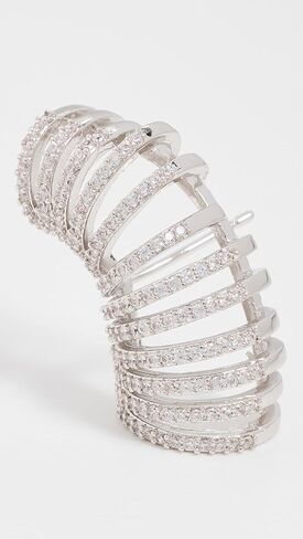 By Adina Eden Women's Pave Fancy Cage Stud Earrings, Silver, One Size in Kuwait