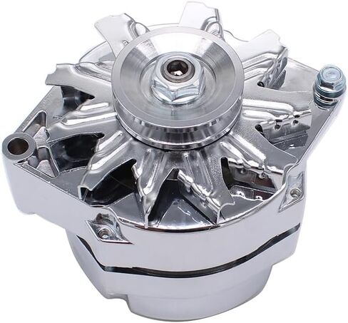 1 pc Chrome 110Amp Alternator 7127-SE105C ADR0335-C Compatible with Street Rod GM 305 350 BBC SBC 1 Wire Self Exciting in Saudi Arabia