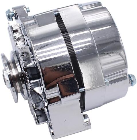 1 pc Chrome 110Amp Alternator 7127-SE105C ADR0335-C Compatible with Street Rod GM 305 350 BBC SBC 1 Wire Self Exciting in Saudi Arabia