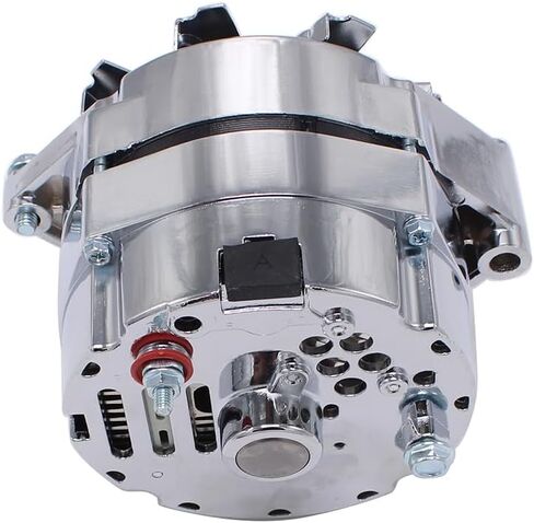 1 pc Chrome 110Amp Alternator 7127-SE105C ADR0335-C Compatible with Street Rod GM 305 350 BBC SBC 1 Wire Self Exciting in Saudi Arabia