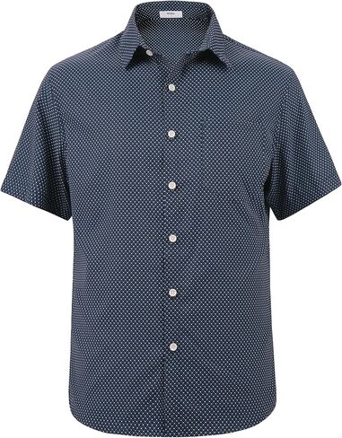 KYKU Men's Short Sleeve Casual Button Down Shirts Summer Business Dress Shirts, Double-Sided Print, with Pocket in Saudi Arabia
