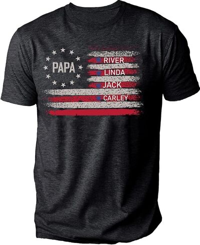 قميص بابا الجد المخصص من POPPOP، قميص مخصص للأب الأب مع اسم الأطفال، هدية لعيد الأب، عيد الميلاد، عيد الميلاد in Kuwait