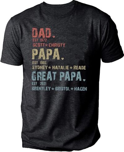 قميص بابا الجد المخصص من POPPOP، قميص مخصص للأب الأب مع اسم الأطفال، هدية لعيد الأب، عيد الميلاد، عيد الميلاد in Kuwait