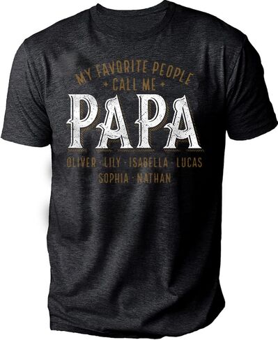 قميص بابا الجد المخصص من POPPOP، قميص مخصص للأب الأب مع اسم الأطفال، هدية لعيد الأب، عيد الميلاد، عيد الميلاد in Kuwait