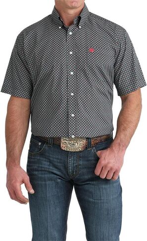 Cinch Men's Black Printed Short Sleeve Shirt in Saudi Arabia