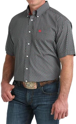 Cinch Men's Black Printed Short Sleeve Shirt in Saudi Arabia