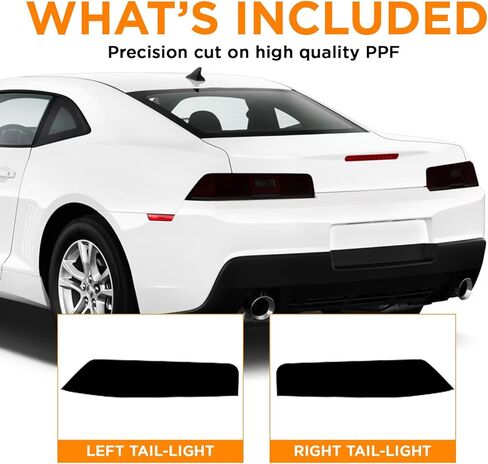 Pre-Cut Taillight Tint Kit Compatible with Chevrolet Chevy Camaro 2014-2015 | Precision Cut Stretchable PPF Vinyl Overlay Cover Wrap (Light Smoke) in Saudi Arabia