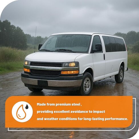 KUAFU Front Bumper Face Bar Compatible with 2003-2025 Chevrolet Express GMC Savana 1500 2500 3500 Replacement for GM1002459 19303361 12335714 Steel Chrome Silvery in Saudi Arabia
