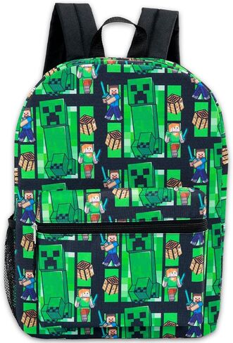 Minecraft Backpack for Boys - Bundle with 16" Creeper Backpack, Water Bottle, Stickers, More | Minecraft School Bag Set for Kids, Boys 6-8 in Saudi Arabia