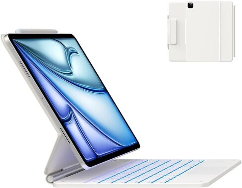 typecase Edge Magnetic Backlit Keyboard Case for iPad Pro 12.9 (6th, 5th, 4th, 3rd Generation) Trackpad, 11 Color, Wireless for iPad Pro 12.9-inch, Case with Keyboard - 2018, 2020, 2021, 2022 (Black) in Saudi Arabia