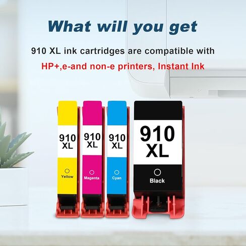 MYTONER 910XL Ink Cartridges for HP Printers Replacement for HP Ink 910XL Black and Color Combo Pack for HP 910 Ink Work with OfficeJet Pro 8035e 8025e 8020e 8015e 8020 8028e 8010e Printer(4 Pack) in Kuwait