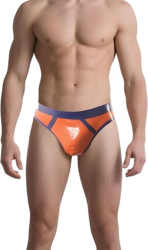 IOKUKI اللاتكس سلسلة اليدوية للرجال، اللاتكس المطاط ثونغ الرجال الملابس الداخلية تأثيري موضوع حفلة T-الظهر ثونغ in Kuwait