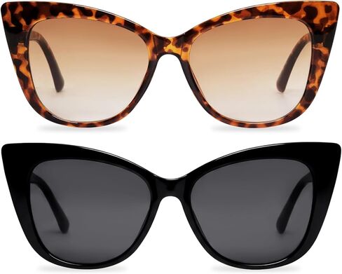 2 Pcs Cat Eye Sunglasses for Women Men Retro Cateye Frame Vintage Square Fashion Cateye Sunglasses in Kuwait