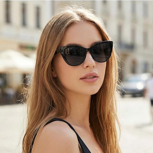 2 Pcs Cat Eye Sunglasses for Women Men Retro Cateye Frame Vintage Square Fashion Cateye Sunglasses in Kuwait