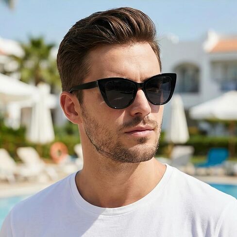 2 Pcs Cat Eye Sunglasses for Women Men Retro Cateye Frame Vintage Square Fashion Cateye Sunglasses in Kuwait