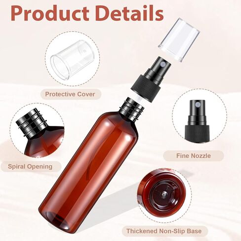 90 Pack 4 Oz Spray Bottle Mini Spray Bottles Plastic Amber Spray Bottles Portable Fine Mist Spray Bottle Refillable Perfume Bottle Empty for Plants, Cleaning, Misting and Skin Care in Kuwait