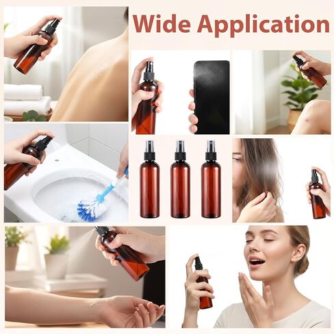 90 Pack 4 Oz Spray Bottle Mini Spray Bottles Plastic Amber Spray Bottles Portable Fine Mist Spray Bottle Refillable Perfume Bottle Empty for Plants, Cleaning, Misting and Skin Care in Kuwait