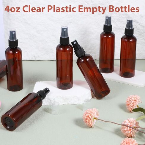 90 Pack 4 Oz Spray Bottle Mini Spray Bottles Plastic Amber Spray Bottles Portable Fine Mist Spray Bottle Refillable Perfume Bottle Empty for Plants, Cleaning, Misting and Skin Care in Kuwait