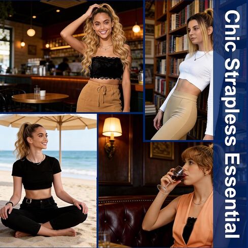 3 Pcs Lace Tube Top, 3 Pearl Brooch Pins,Modesty Panel Cleavage Cover, Inserts for Low Cut Dresses, Anti-Exposure Bra Accessory, for Use with Young Women(Black, White, Nude) in Kuwait