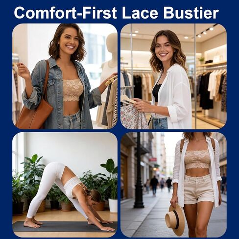 3 Pcs Lace Tube Top, 3 Pearl Brooch Pins,Modesty Panel Cleavage Cover, Inserts for Low Cut Dresses, Anti-Exposure Bra Accessory, for Use with Young Women(Black, White, Nude) in Kuwait