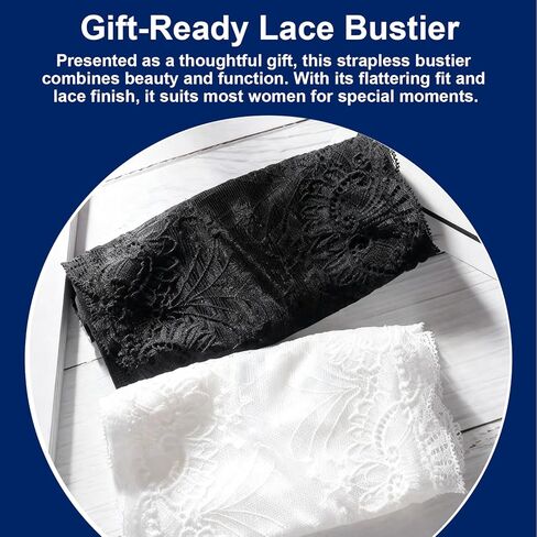 3 Pcs Lace Tube Top, 3 Pearl Brooch Pins,Modesty Panel Cleavage Cover, Inserts for Low Cut Dresses, Anti-Exposure Bra Accessory, for Use with Young Women(Black, White, Nude) in Kuwait