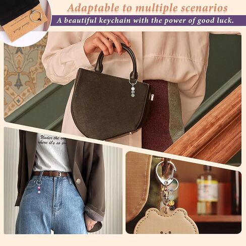 MOZAKA 9PCS Natural Crystal Keychains for New Beginnings, Inspirational Healing Gifts for Women, Anxiety Relief Keychain Set in Kuwait