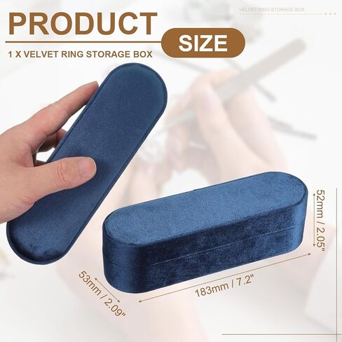 uxcell Velvet Ring Box, 11 Slots Travel Jewelry Case Ring Holder Organizer for Women Gift Proposal Christmas, Dark Blue in Saudi Arabia
