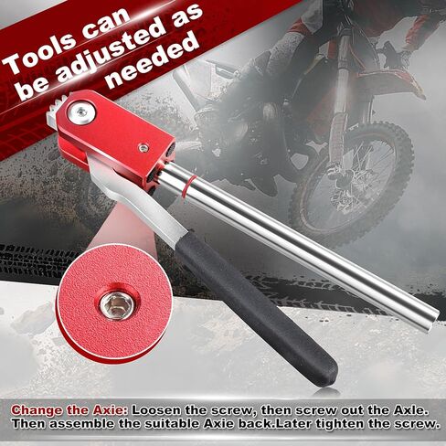 Dirt Bike Tire Changing Tool Kit, Suitable for 16-21 Inch Wheels, Including 10/12/15mm Axle Adapters, Quick Tire Change in The Wild, and Foldable Design for Easy Portability (Red) in Kuwait