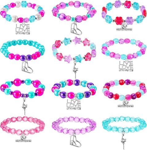 Sasylvia 12 Pcs Softball Bracelets Bulk Softball Goodie Bags Softball Party Favors Softball Jewelry Charm for Women Teens Sport Birthday Party Christmas Gifts Baseball Favor for Team in Saudi Arabia