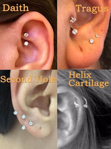 QWALIT 18g Horseshoe Nose Ring for Women Surgical Steel Double Stud Gem Horse Shoe Pink Silver Nose Piercing Jewelry Half U Shape Nostril Hoop Lip Helix Cartilage Piercing Jewelry 18gauge 6 7 8mm in Kuwait